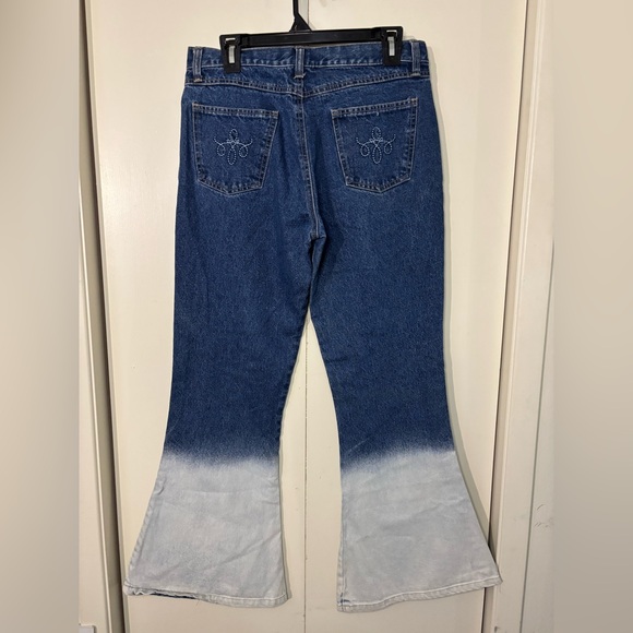 Santa Barbara Blue and White Flared Women Jeans - Picture 2 of 3